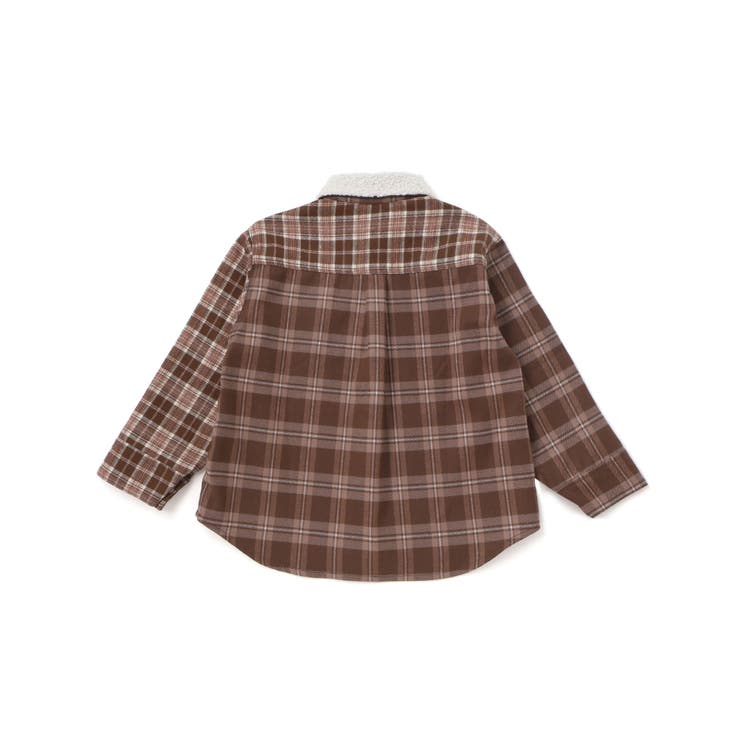 【お揃い】もこもこボア襟切り替えチェックシャツ(90~130cm) | SLAP SLIP | 詳細画像15 