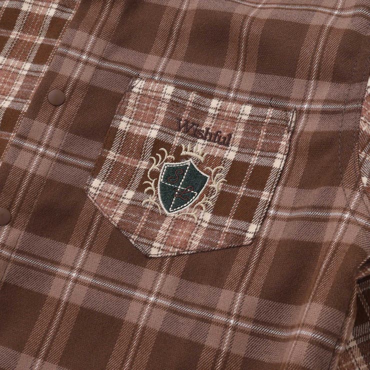 【お揃い】もこもこボア襟切り替えチェックシャツ(90~130cm) | SLAP SLIP | 詳細画像16 