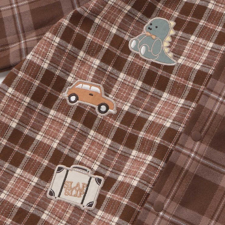 【お揃い】もこもこボア襟切り替えチェックシャツ(90~130cm) | SLAP SLIP | 詳細画像17 