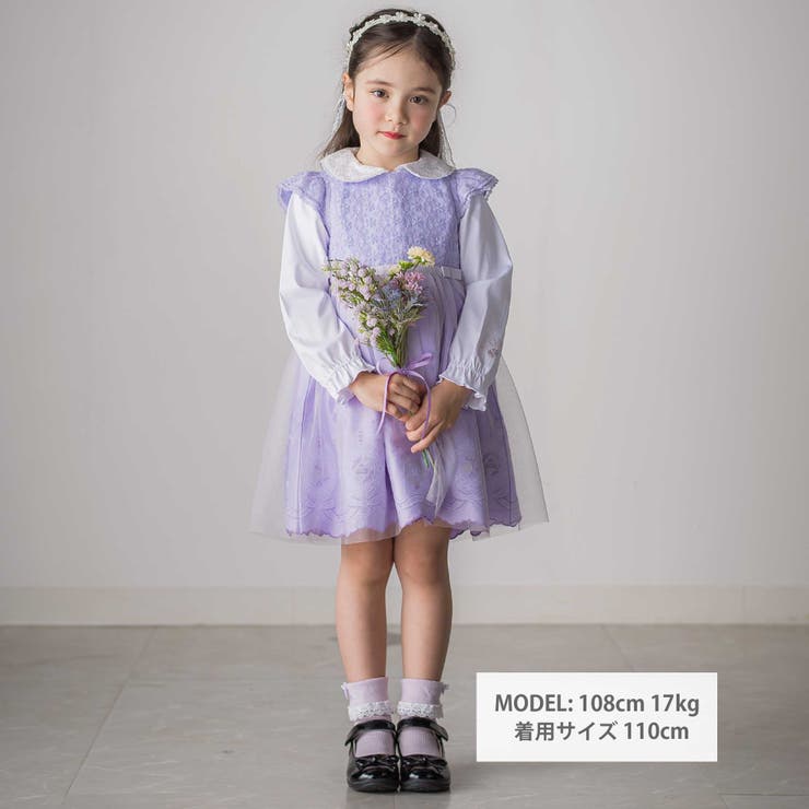 レース襟キラキラお花ボタンキャンディスリーブブラウス(110~130cm) | SLAP SLIP | 詳細画像2 