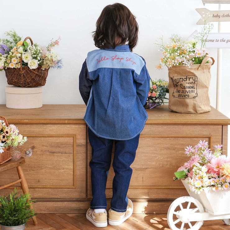 はたらくくるま刺しゅう胸ポケット切り替えデザインシャツ(80~130cm) | SLAP SLIP | 詳細画像6 