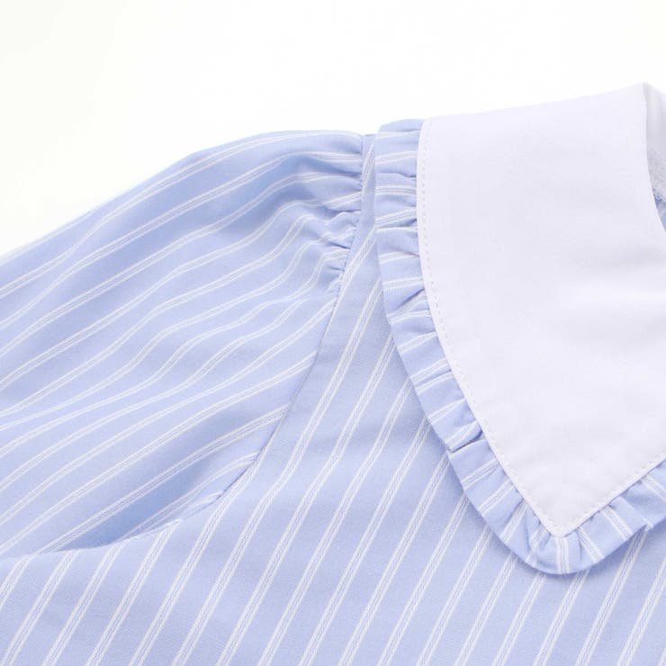 ストライプ＆花柄裾刺しゅうフレアブラウス(90~130cm) | SLAP SLIP | 詳細画像10 