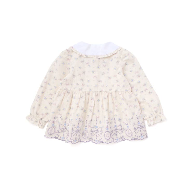 ストライプ＆花柄裾刺しゅうフレアブラウス(90~130cm) | SLAP SLIP | 詳細画像5 