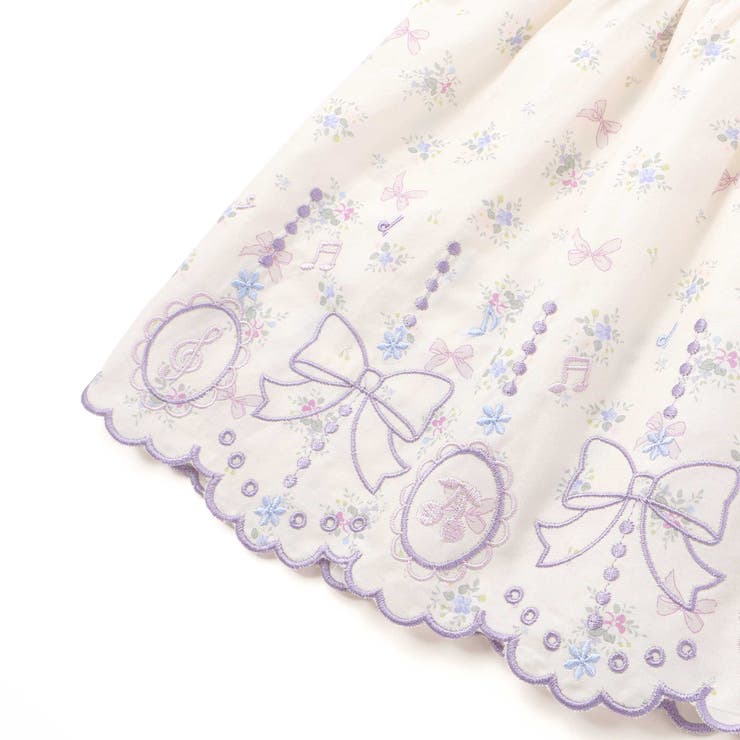 ストライプ＆花柄裾刺しゅうフレアブラウス(90~130cm) | SLAP SLIP | 詳細画像6 