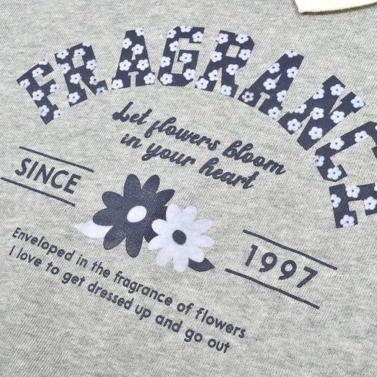 襟付花柄カレッジロゴプリントトレーナー(80~130cm) | SLAP SLIP | 詳細画像16 