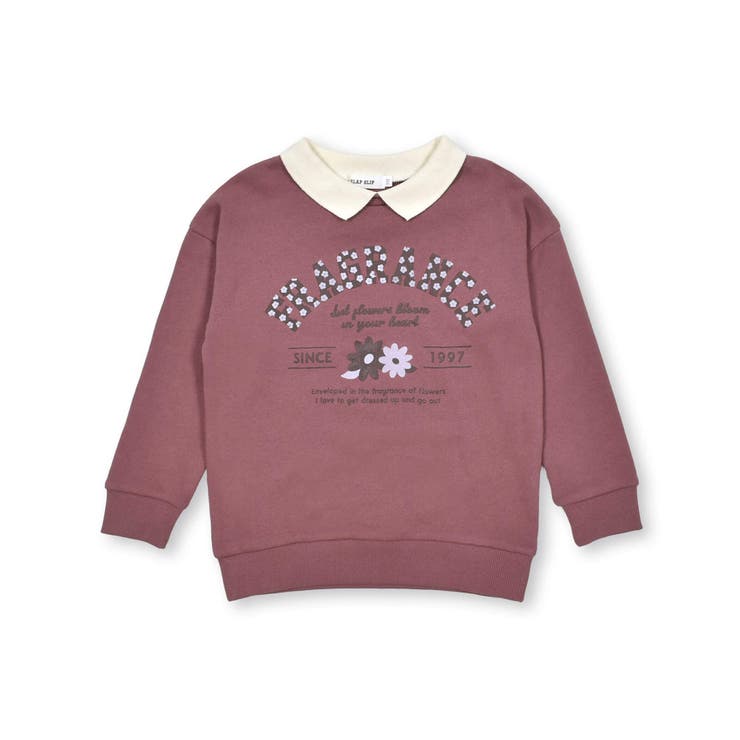 襟付花柄カレッジロゴプリントトレーナー(80~130cm) | SLAP SLIP | 詳細画像6 