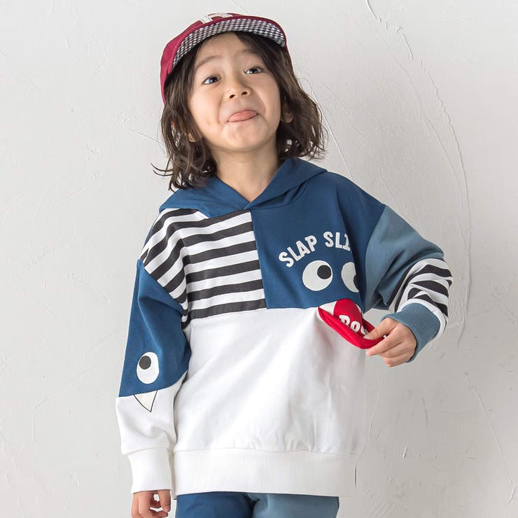 【お揃い】おめめギョロギョロモンスターバイカラーフーディ(80~130cm) | SLAP SLIP | 詳細画像1 