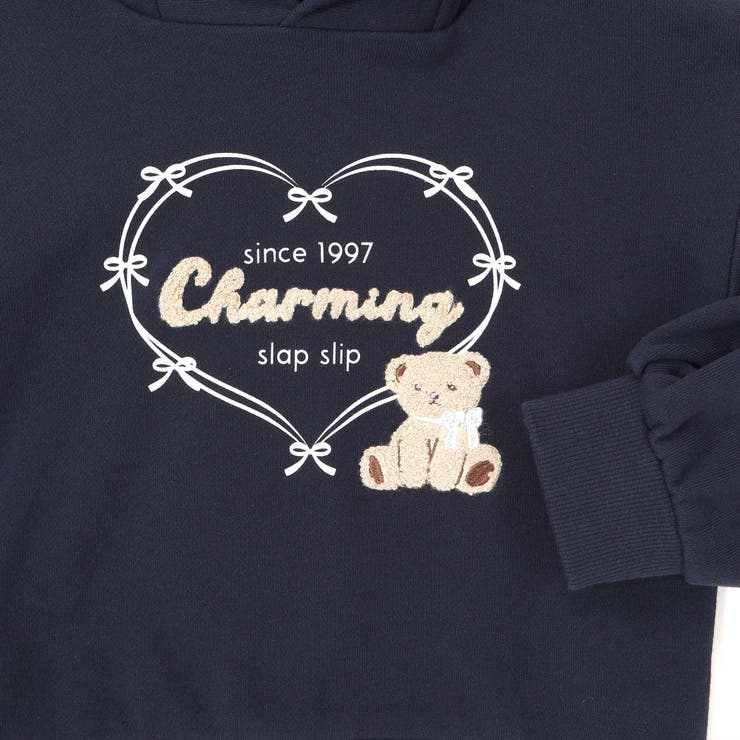 袖口タックサガラ刺しゅうリボンモチーフフーディー(80~130cm) | SLAP SLIP | 詳細画像8 