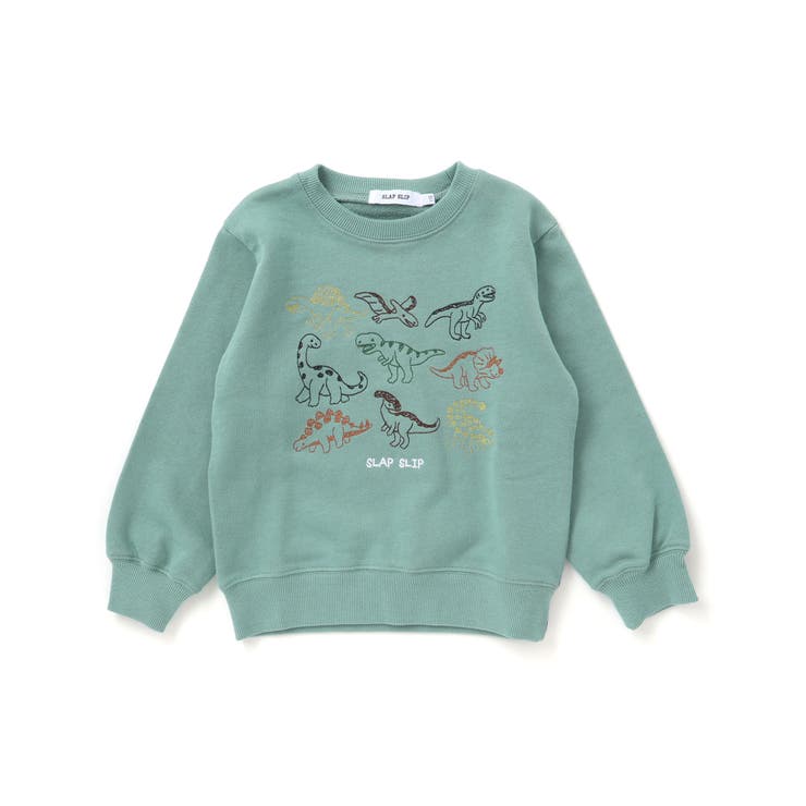 グリーン | 恐竜刺しゅうトレーナー(80~130cm) | SLAP SLIP