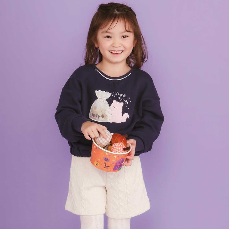 ネコクマイヌアニマルオーガンジーパッチモチーフトレーナー(80~130cm) | SLAP SLIP | 詳細画像3 