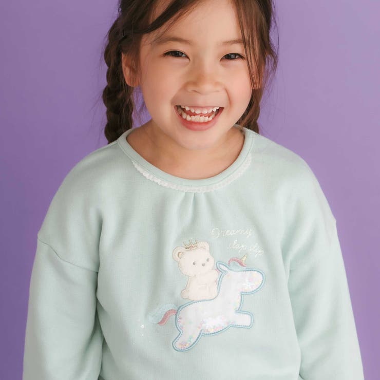 ネコクマイヌアニマルオーガンジーパッチモチーフトレーナー(80~130cm) | SLAP SLIP | 詳細画像5 