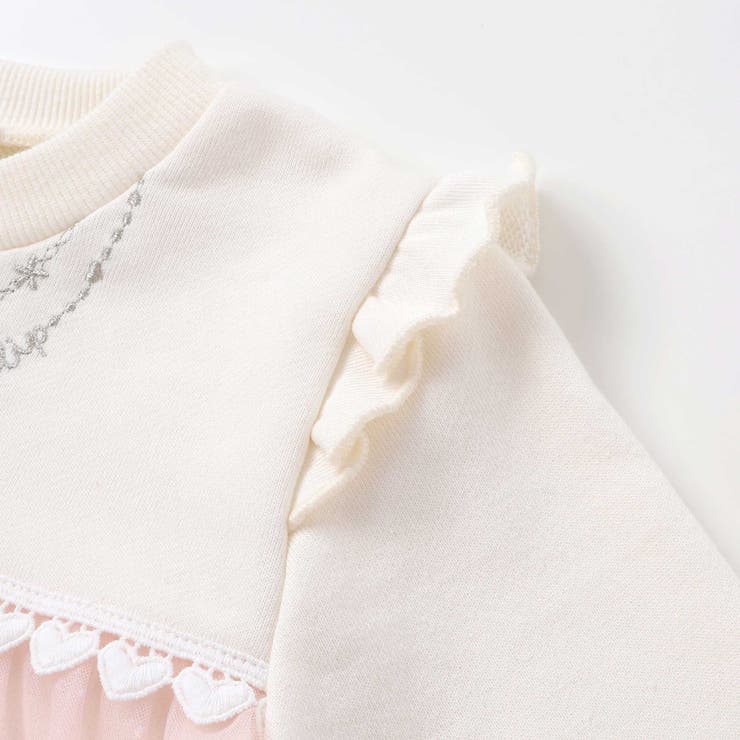 ネックレス風刺しゅうチュール切り替え肩フリルトレーナー(80~130cm) | SLAP SLIP | 詳細画像8 