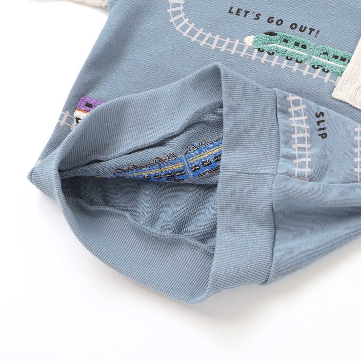 ガタゴト電車サガラ刺しゅう袖切り替えトレーナー(80~130cm) | SLAP SLIP | 詳細画像12 