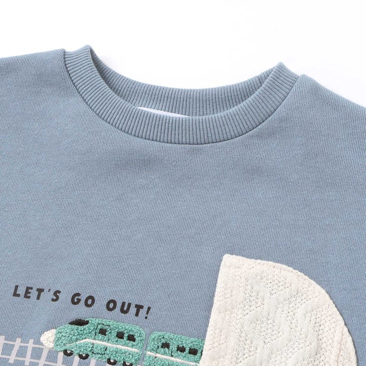 ガタゴト電車サガラ刺しゅう袖切り替えトレーナー(80~130cm) | SLAP SLIP | 詳細画像7 