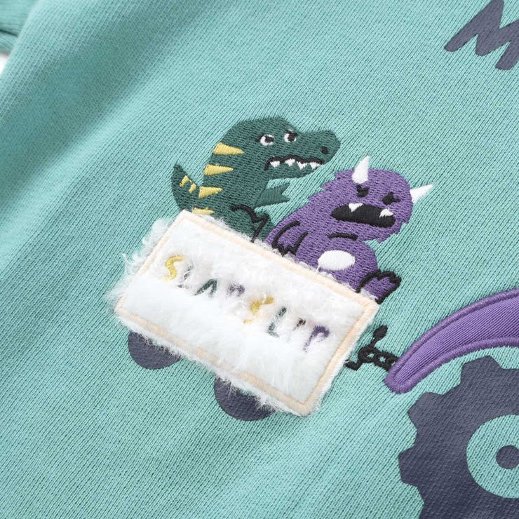 無地ボーダーいろんな恐竜刺しゅうトレーナー(80~130cm) | SLAP SLIP | 詳細画像8 