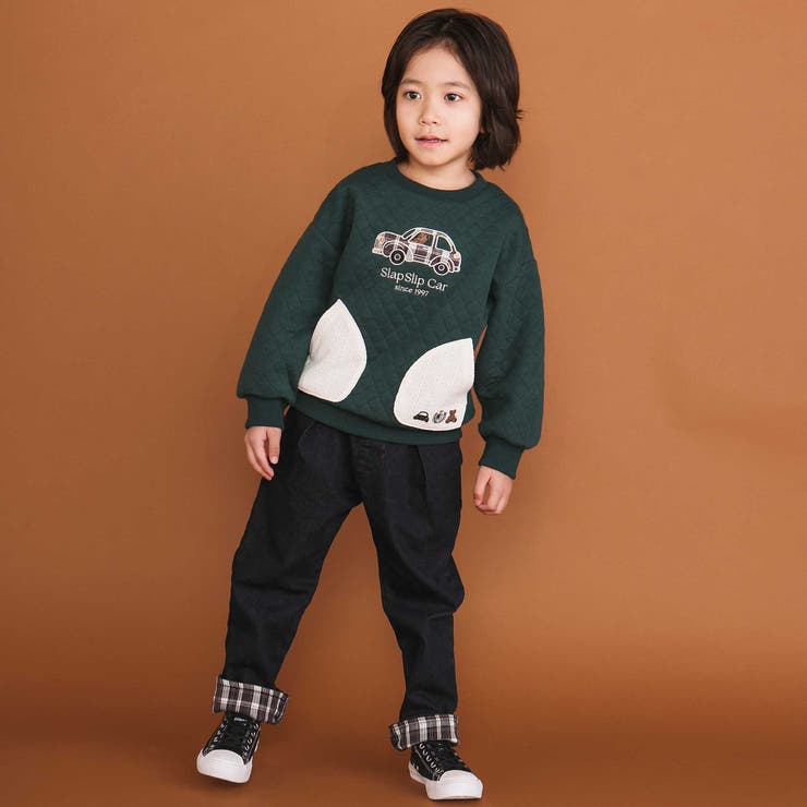 クマアニマル刺しゅうポケット付き長袖トレーナー(80~130cm) | SLAP SLIP | 詳細画像2 