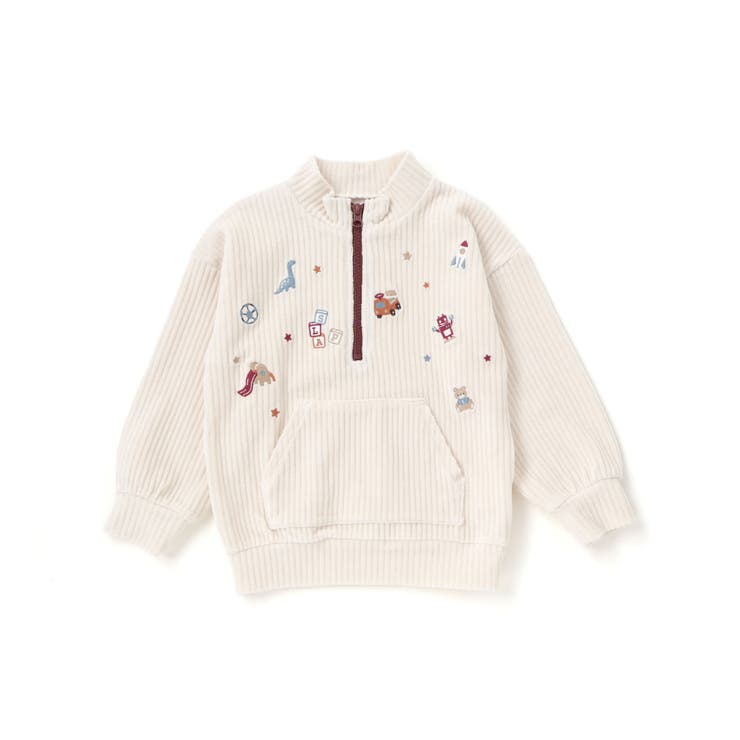 恐竜くるまロケットおもちゃ刺しゅうハーフジップトップス(80~130cm) | SLAP SLIP | 詳細画像5 