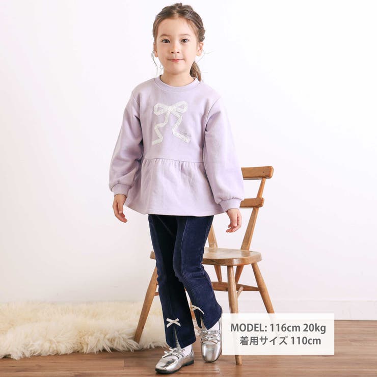 レースリボン付きペプラムトレーナー(80~130cm) | SLAP SLIP | 詳細画像2 