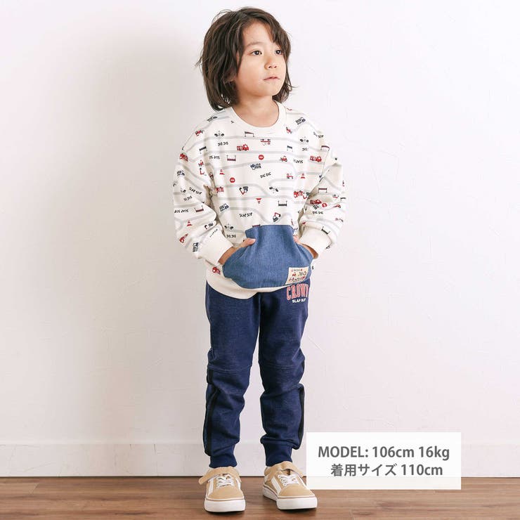 デニムカンガルーポケット付きトレーナー(80~130cm) | SLAP SLIP | 詳細画像2 