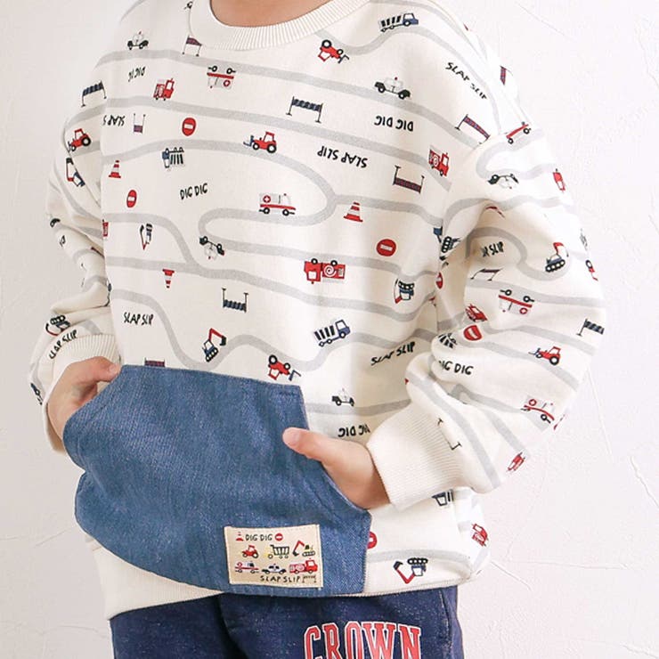 デニムカンガルーポケット付きトレーナー(80~130cm) | SLAP SLIP | 詳細画像3 