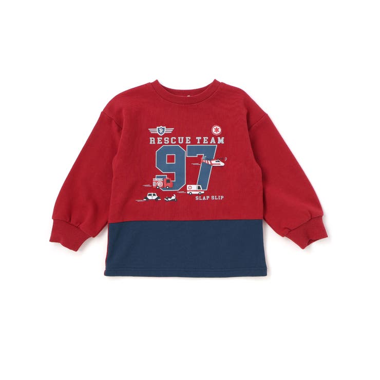 はたらくくるま発泡プリント星パッチナンバリングバイカラートレーナー | SLAP SLIP | 詳細画像15 