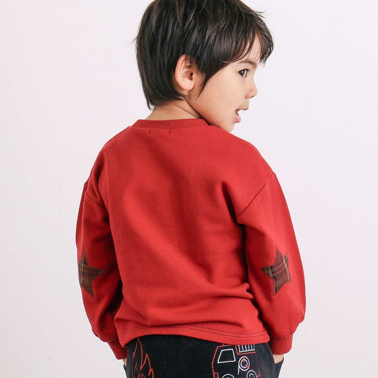 はたらくくるま発泡プリント星パッチナンバリングバイカラートレーナー | SLAP SLIP | 詳細画像3 