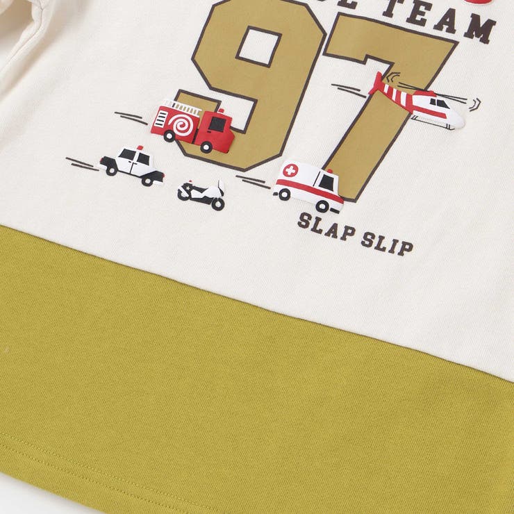 はたらくくるま発泡プリント星パッチナンバリングバイカラートレーナー | SLAP SLIP | 詳細画像8 