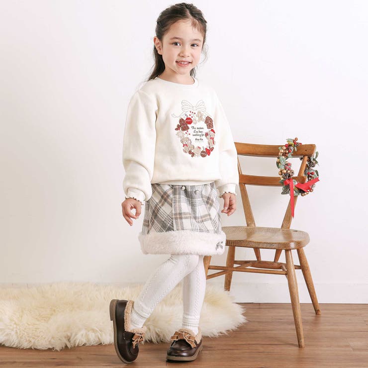 【裏起毛】アニマルいろんなクマサガラ刺しゅうトレーナー(80~130cm) | SLAP SLIP | 詳細画像3 