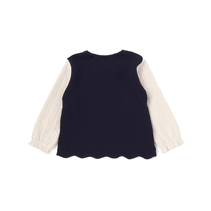 【裏起毛】ハートチェリーイチゴ刺しゅう襟付き袖切り替え裾スカラップトレーナー(8… | SLAP SLIP | 詳細画像5 