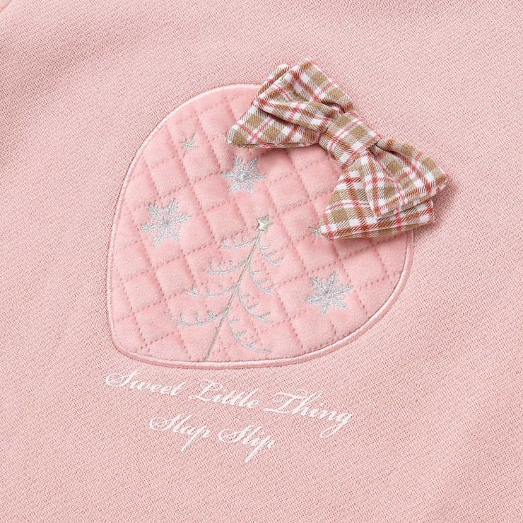 イチゴチェリーパッチ刺しゅうリボン付き裾ボアトレーナー(80~130cm) | SLAP SLIP | 詳細画像11 