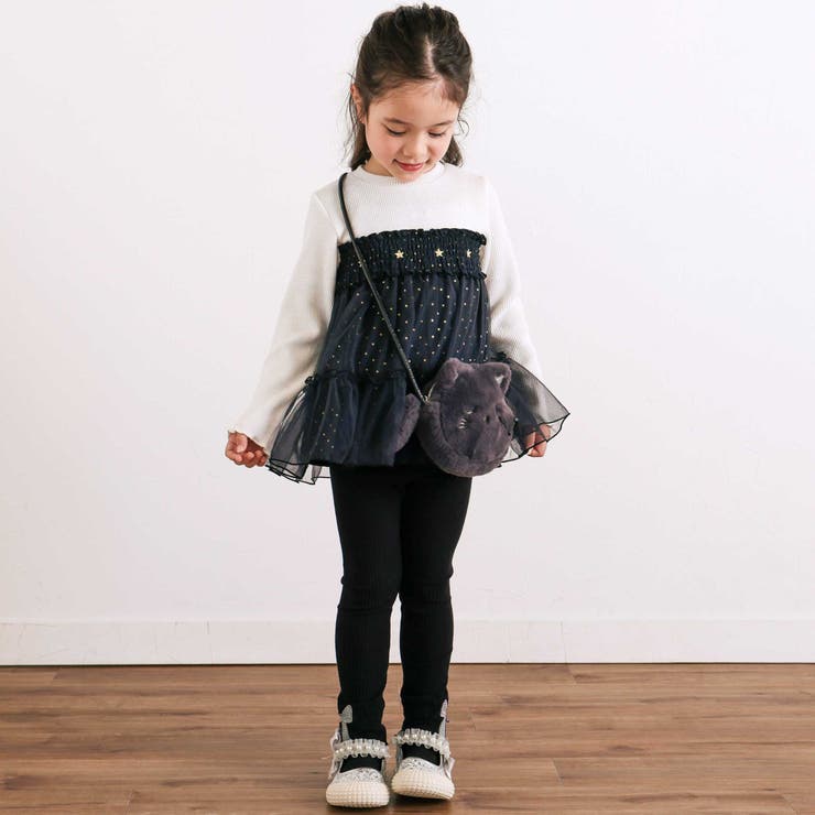 キラキラきらめくお星さまふんわりチュールトレーナー(80~130cm) | SLAP SLIP | 詳細画像3 