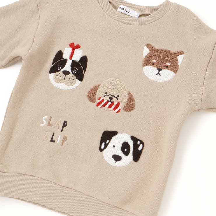 【裏起毛】はたらくくるまイヌ恐竜サガラ刺しゅうトレーナー(80~130cm) | SLAP SLIP | 詳細画像10 