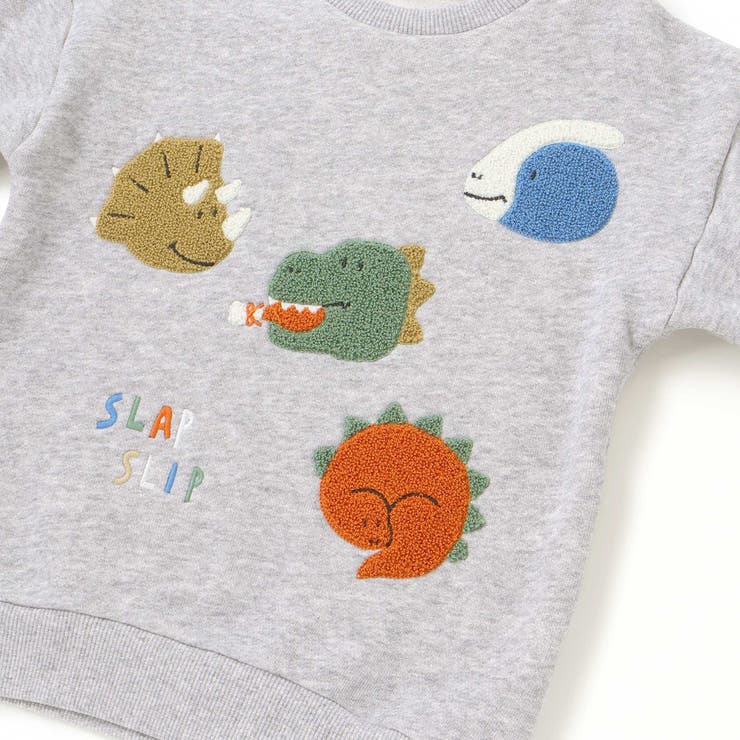 【裏起毛】はたらくくるまイヌ恐竜サガラ刺しゅうトレーナー(80~130cm) | SLAP SLIP | 詳細画像13 