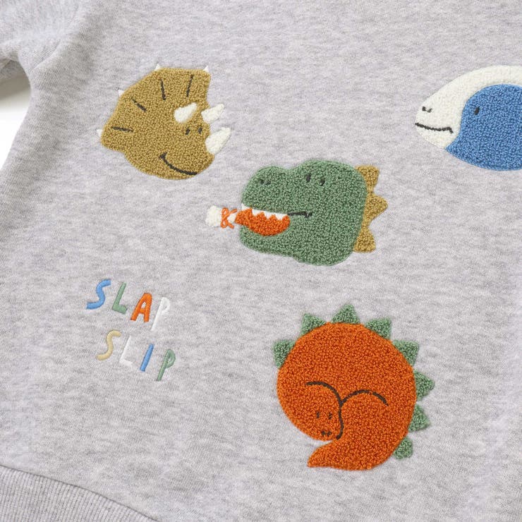 【裏起毛】はたらくくるまイヌ恐竜サガラ刺しゅうトレーナー(80~130cm) | SLAP SLIP | 詳細画像14 