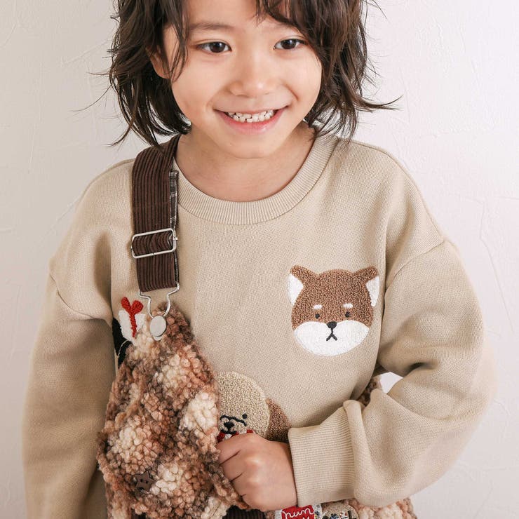 【裏起毛】はたらくくるまイヌ恐竜サガラ刺しゅうトレーナー(80~130cm) | SLAP SLIP | 詳細画像4 