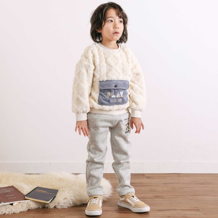 【お揃い】フラップポケット付きケーブルボアトレーナー(80~130cm) | SLAP SLIP | 詳細画像3 