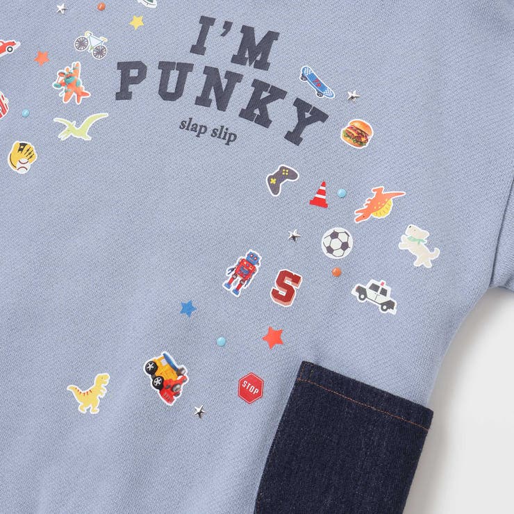 ペたぺたシール風プリントデニムポケット付きトレーナー(80~130cm) | SLAP SLIP | 詳細画像12 