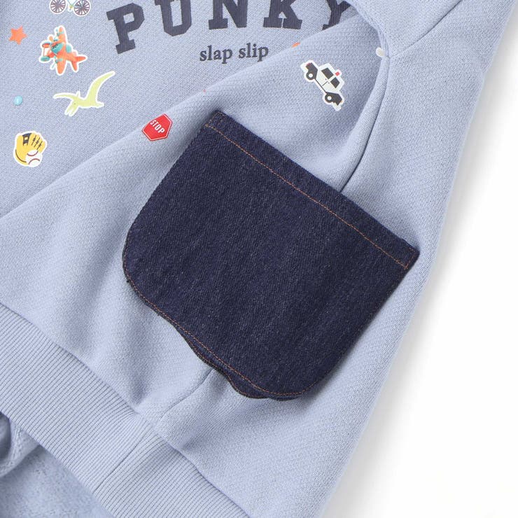 ペたぺたシール風プリントデニムポケット付きトレーナー(80~130cm) | SLAP SLIP | 詳細画像15 