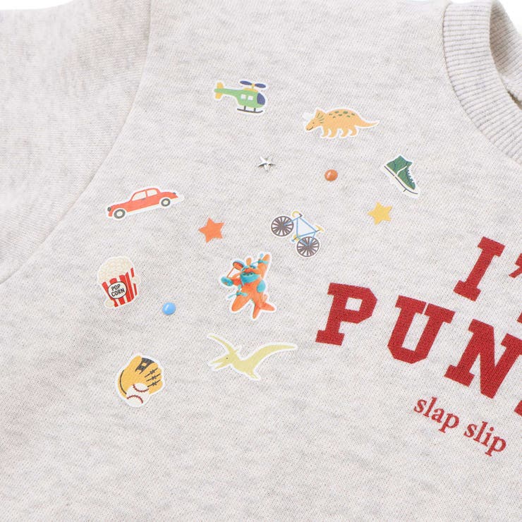 ペたぺたシール風プリントデニムポケット付きトレーナー(80~130cm) | SLAP SLIP | 詳細画像6 