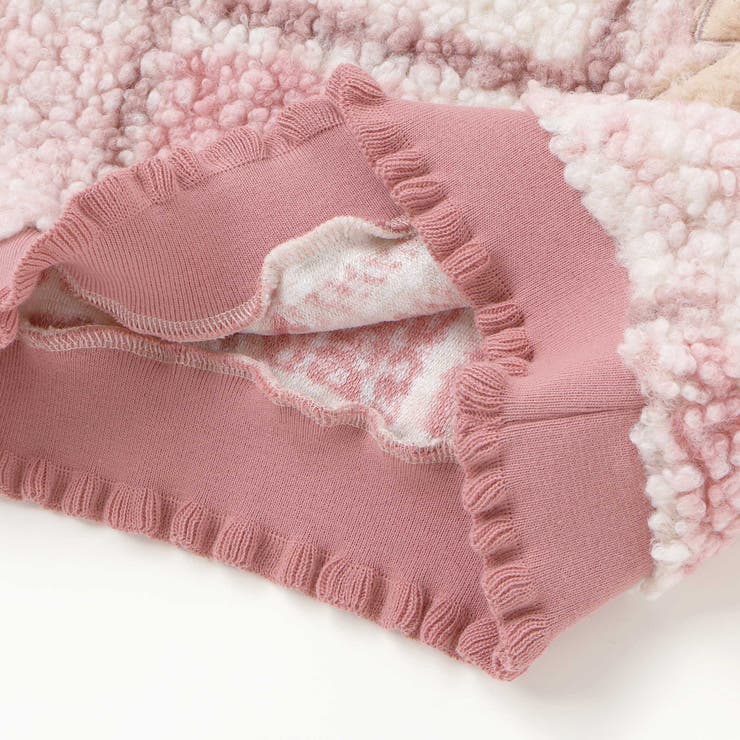 ハートリボンキラキラボアパッチもこもこチェックトレーナー(80~130cm) | SLAP SLIP | 詳細画像13 