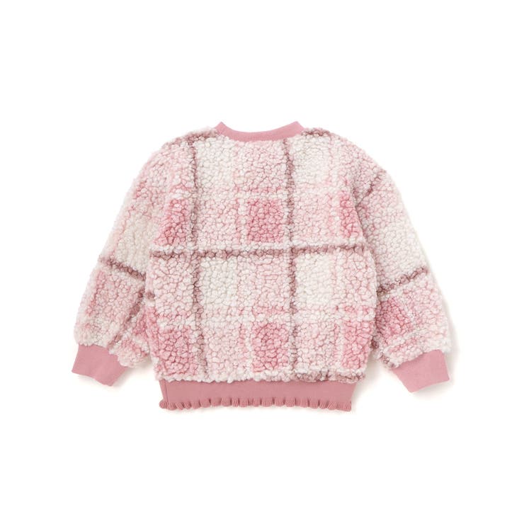 ハートリボンキラキラボアパッチもこもこチェックトレーナー(80~130cm) | SLAP SLIP | 詳細画像6 