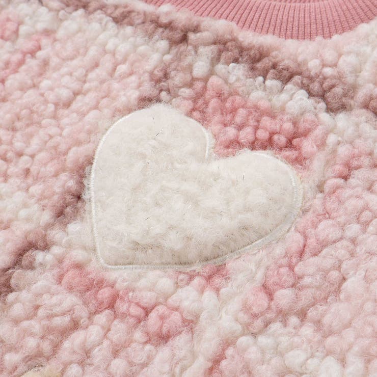 ハートリボンキラキラボアパッチもこもこチェックトレーナー(80~130cm) | SLAP SLIP | 詳細画像9 