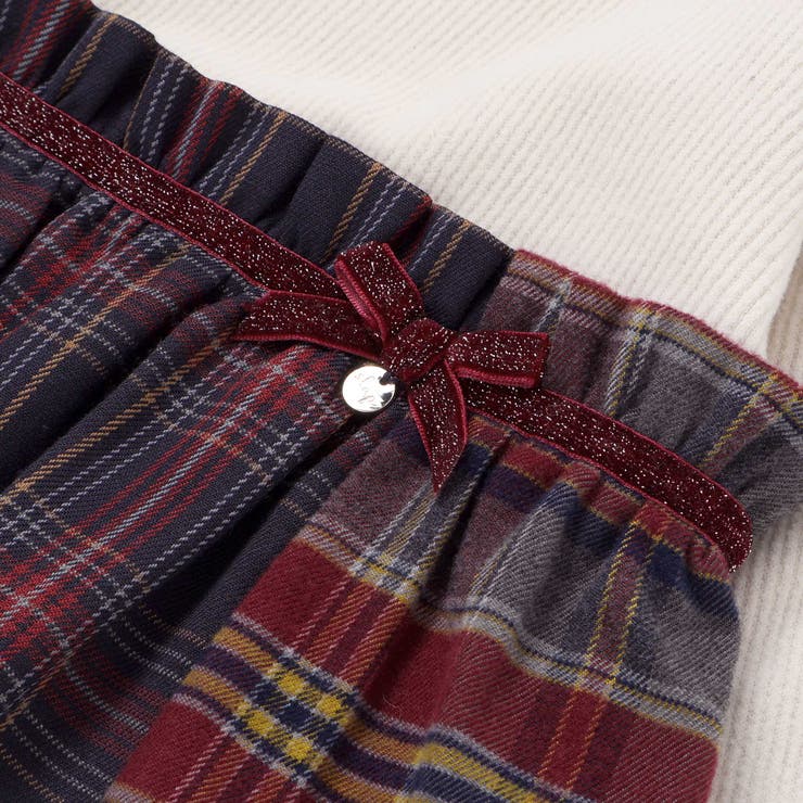 ハートいっぱい刺しゅうモチーフ切り替えチェックドッキングトレーナー | SLAP SLIP | 詳細画像12 