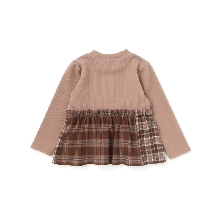 ハートいっぱい刺しゅうモチーフ切り替えチェックドッキングトレーナー | SLAP SLIP | 詳細画像5 