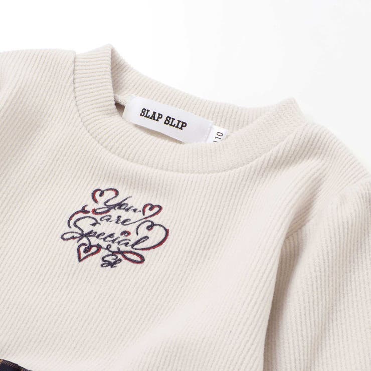 ハートいっぱい刺しゅうモチーフ切り替えチェックドッキングトレーナー | SLAP SLIP | 詳細画像9 