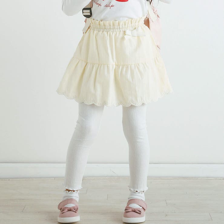 レース生地ドット柄裾スカラップスカッツ(80~120cm) | SLAP SLIP | 詳細画像1 