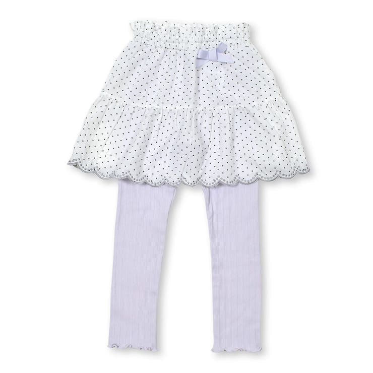 パープル(ドット柄) | レース生地ドット柄裾スカラップスカッツ(80~120cm) | SLAP SLIP