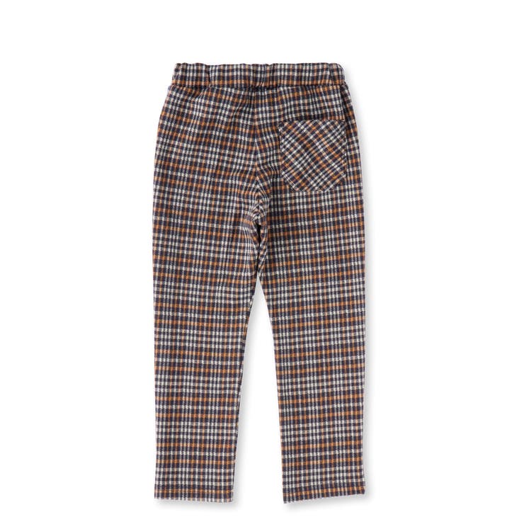 お揃い】クマさんタグチェック柄ジャガードパンツ(80~120cm)[品番