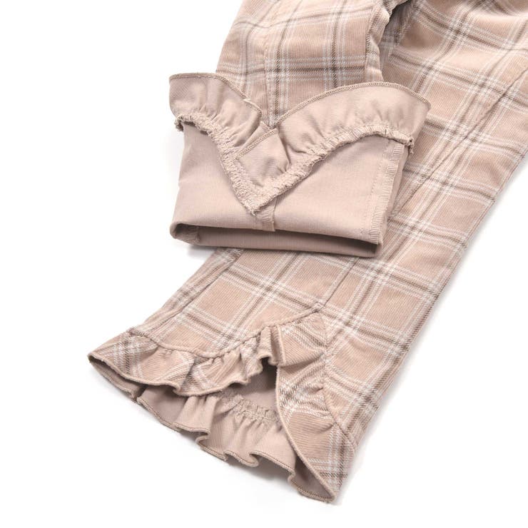 【お揃い】フリルヘムコールテンチェックフレアパンツ(80~140cm) | SLAP SLIP | 詳細画像15 