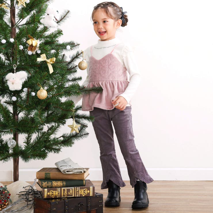 【お揃い】フリルヘムコールテンチェックフレアパンツ(80~140cm) | SLAP SLIP | 詳細画像3 